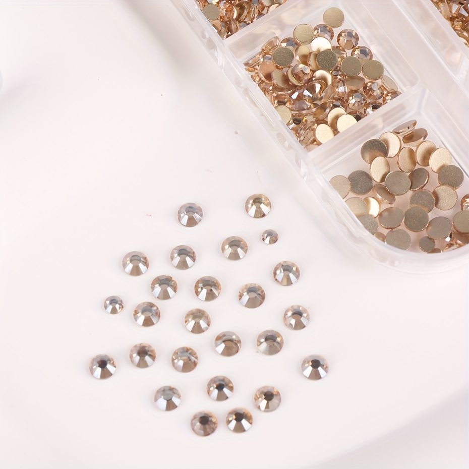  1660Pcs Champagne Nail Rhinestones for Nails 3D Pointed Bottom  Nail Crystals Gemstones Nail Crystals Shapes Rhinestones Nail Gems Gold  Charms Gold Glass Rhinestones for Nails Shapes Nail Art Crafts : Beauty