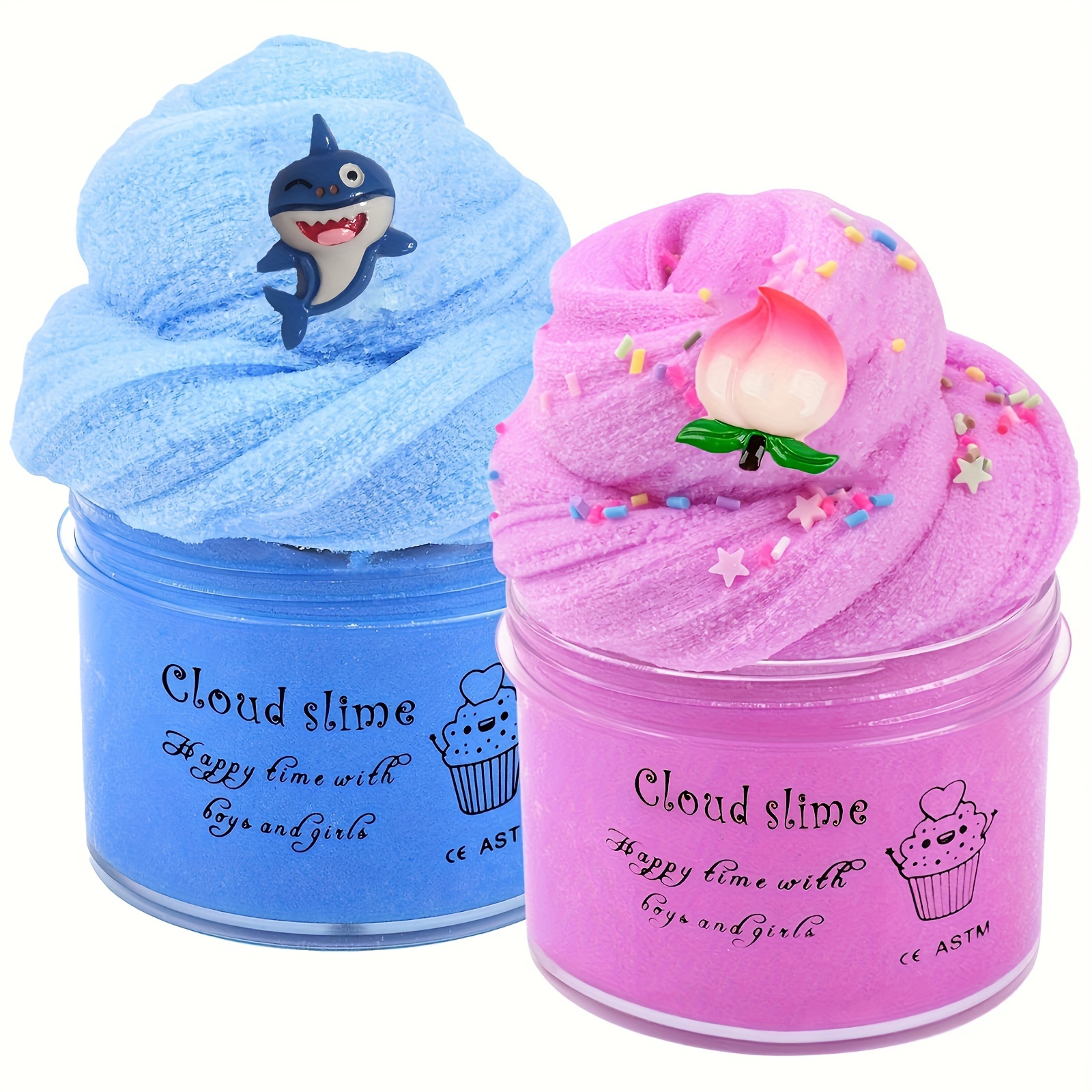 2 Pack Cloud Slime Kit, Soft and Non-Sticky Stress Relief Toy for Kids  Education, Birthday Gift, Party Favor, Ideal for Girls and Boys