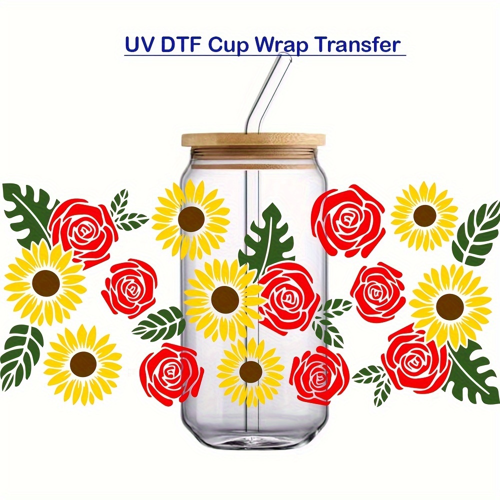 UV DTF Cup Wrap Transfer Stickers for Glass Cups Halloween Cups UV DTF Cup Wrap Transfer Cup Stickers Decals Waterproof Rub on Transfers for Crafts