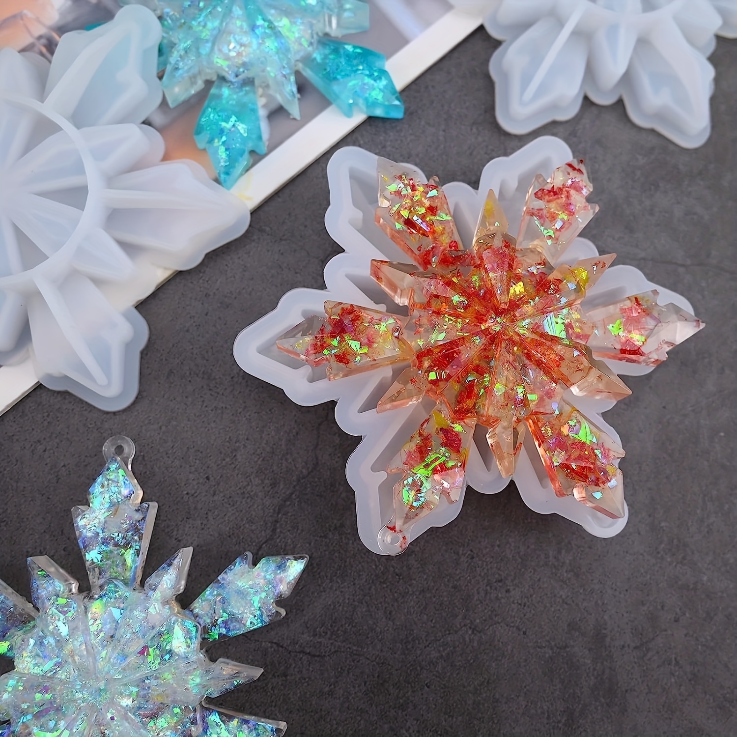 Christmas Resin Molds, Snowflake Resin Mold, 3Pcs Big Snowflake Silicone  Molds for Resin, Christmas Ornament Resin Molds DIY Xmas Decoration Gift