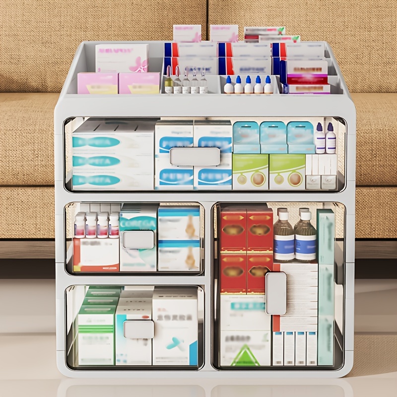 Boîte à médicaments verrouillable avec multi-couches, Grande boîte