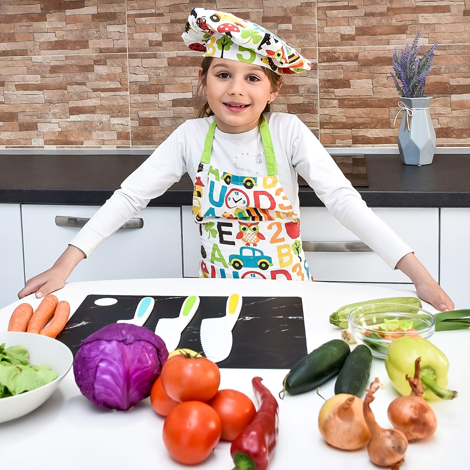 3pcs/set Kids Knife Colorful Nylon Toddler Cooking Knives to Cut Fruits  Salad Cake Lettuce Safe Baking Cutting Cooking