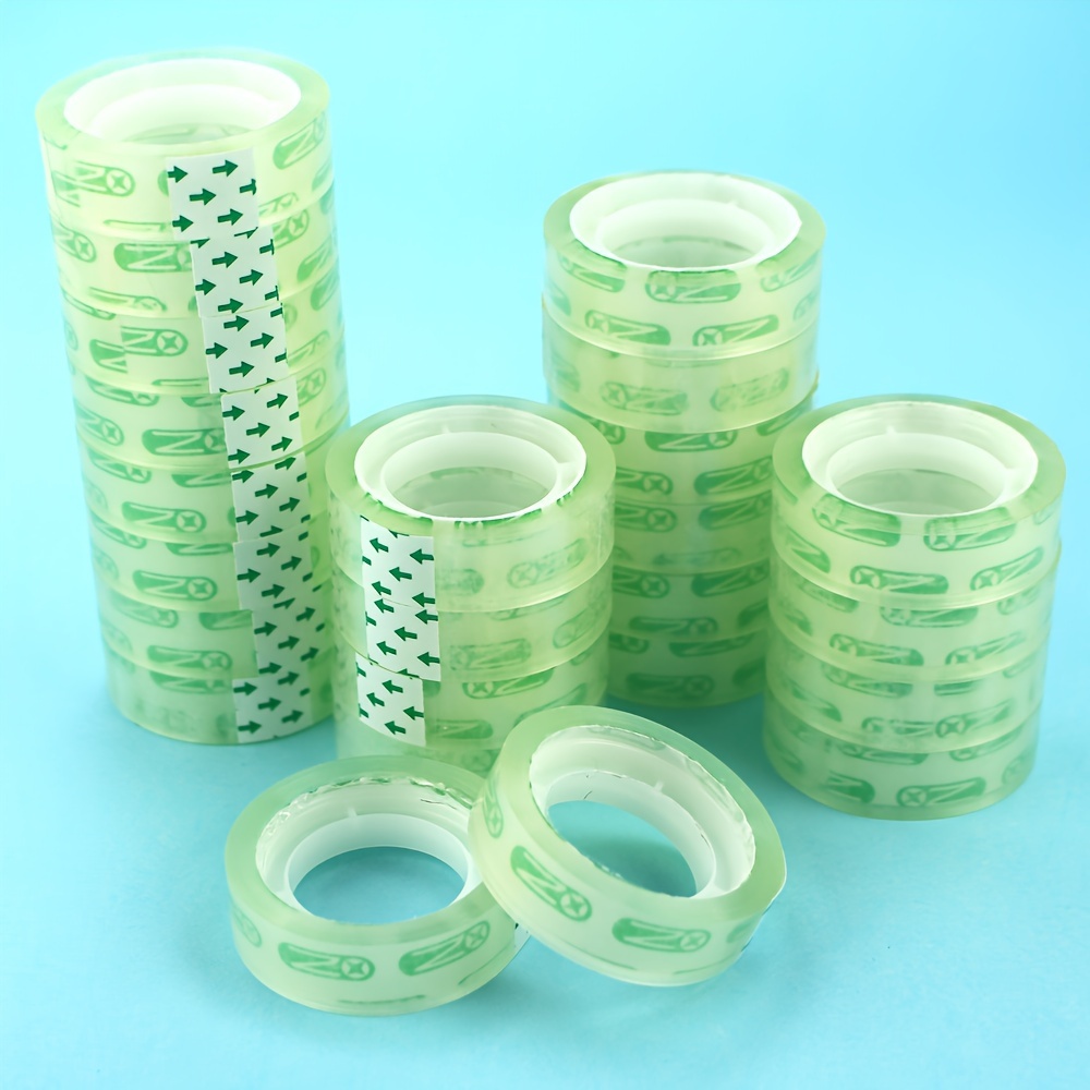 

6/12pcs Transparent Adhesive Tape, 1cm Width, 14m Length, Waterproof Plastic Tape, Clear , For Gift Wrapping, Arts & Crafts Diy Supplies, Office & School Use