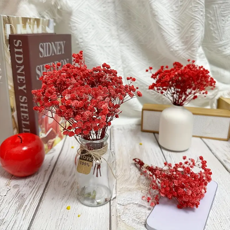 Pink Baby's Breath Dried Flowers,Christmas and Halloween,Vase  Arrangements,Home Decor,Photo Props,Parties,100