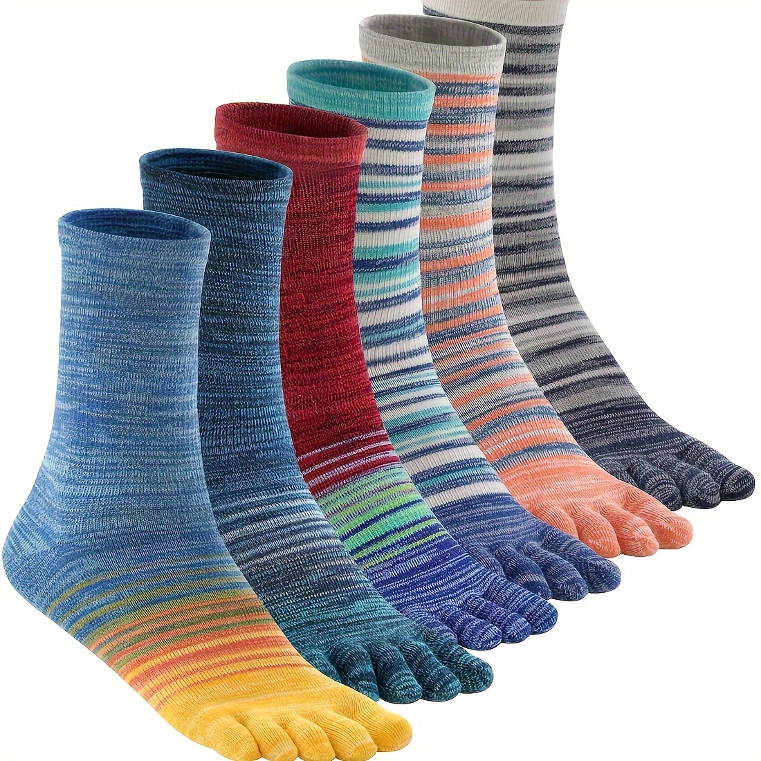 Soft Breathable Five Toe Socks Colorblock Cotton Ankle Socks - Temu Canada