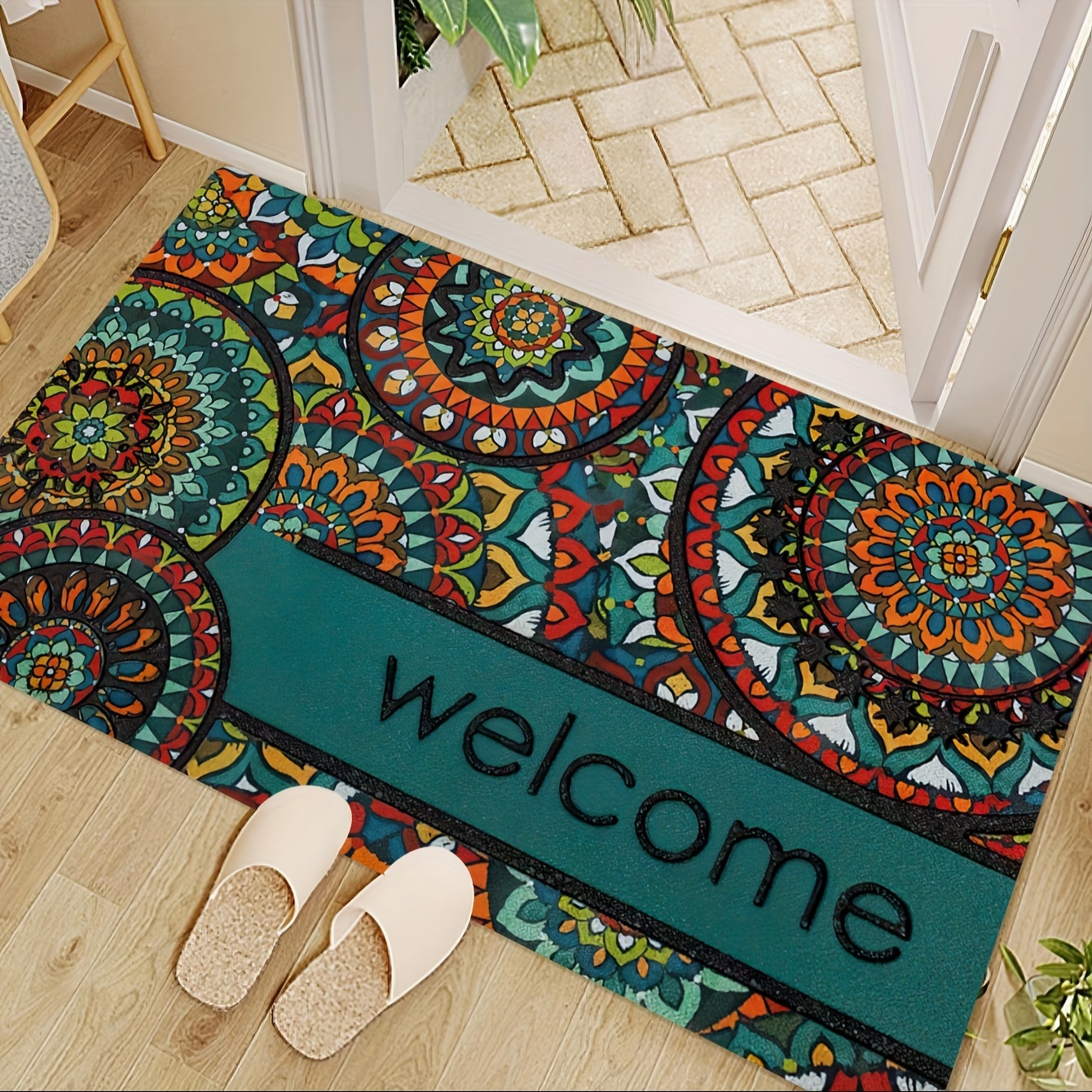 

1pc Bohemian Stylish Doormat, Retro Pattern Carpet, Machine Washable Rug, Suitable For Home Decor Room Accessories Bedroom Living Room Reading Room Bedside Accessories