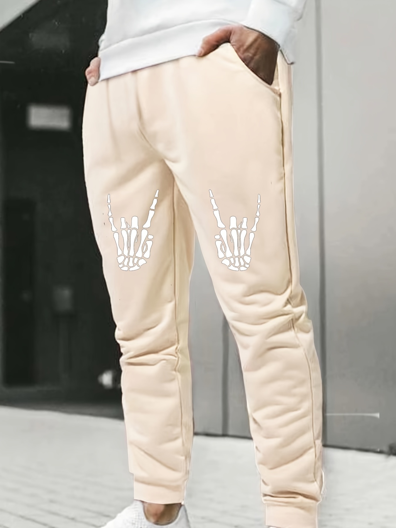 Men's Skull Hand Print Sport Pants