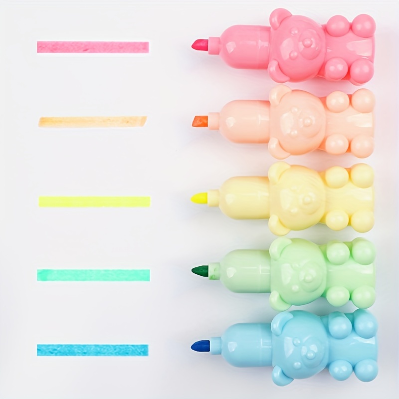 6 Colors Curve Highlighter Pens Dual Tip Pastel Markers For Girl Drawing  Decoration Cute Stationery Kawaii Highlihter Notetaking