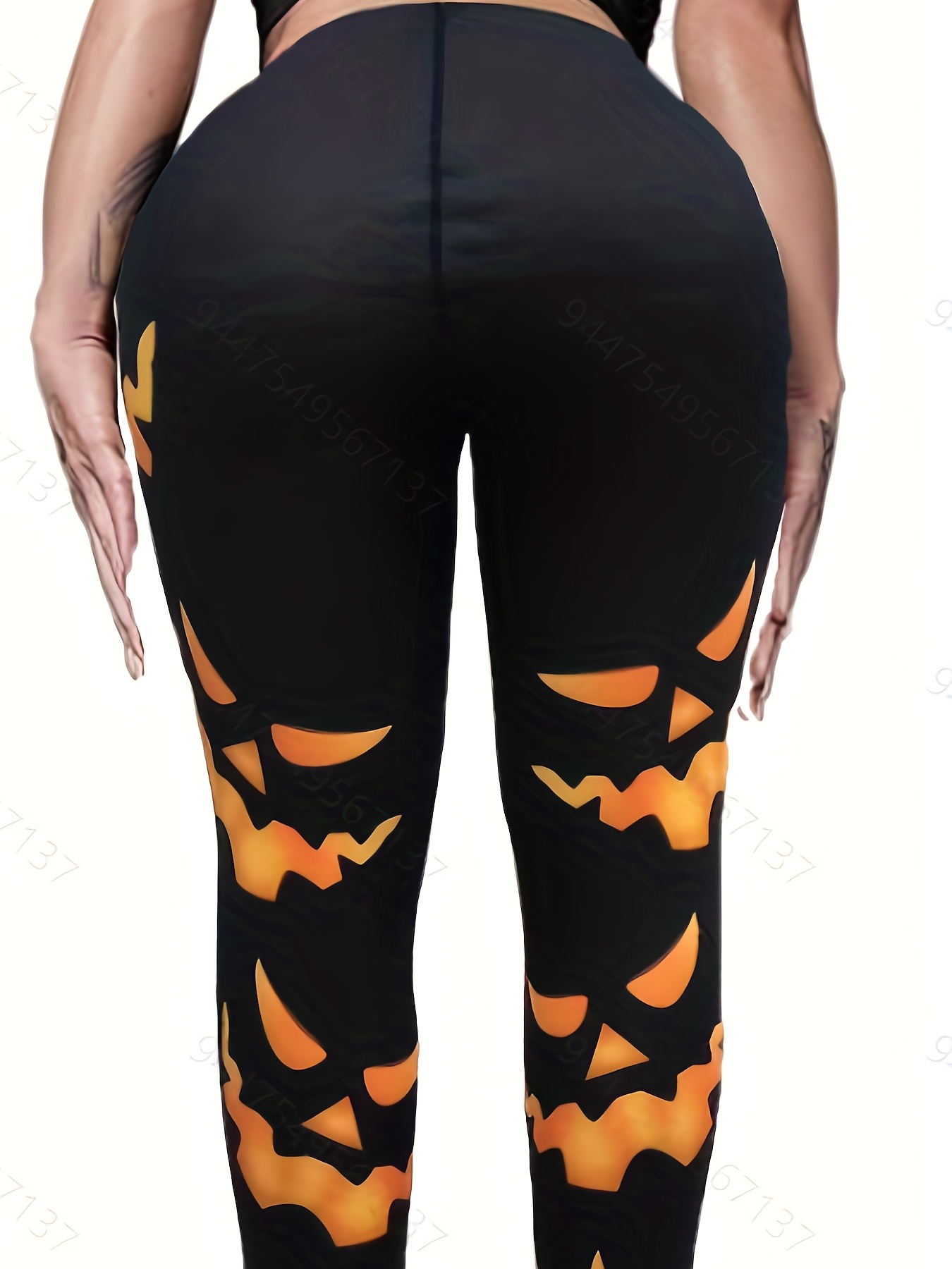 Workout Leggings for Women Plus Size Pumpkin Printed Butt Lifting