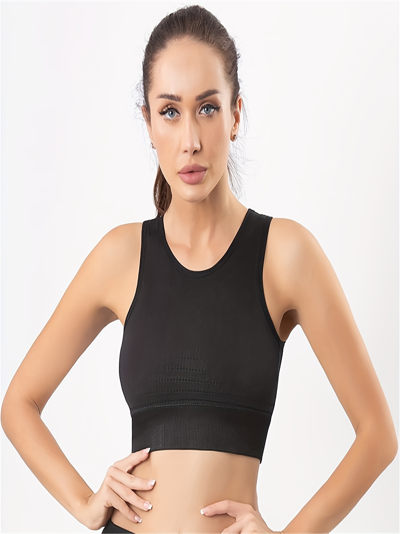 Mesh Racerback Breathable Sports Bra Beauty Back Shockproof - Temu Canada