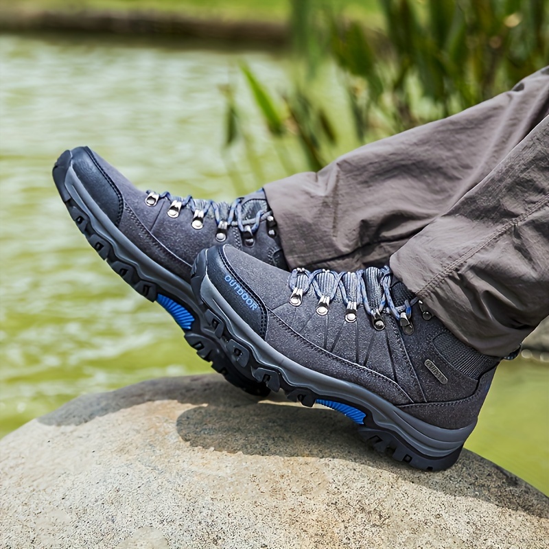 Sapatos de caminhada masculinos Botas de baixo corte botas de couro  impermeável sapatos de caminhada para trekking ao ar livre treinamento  casual trabalho tênis bota