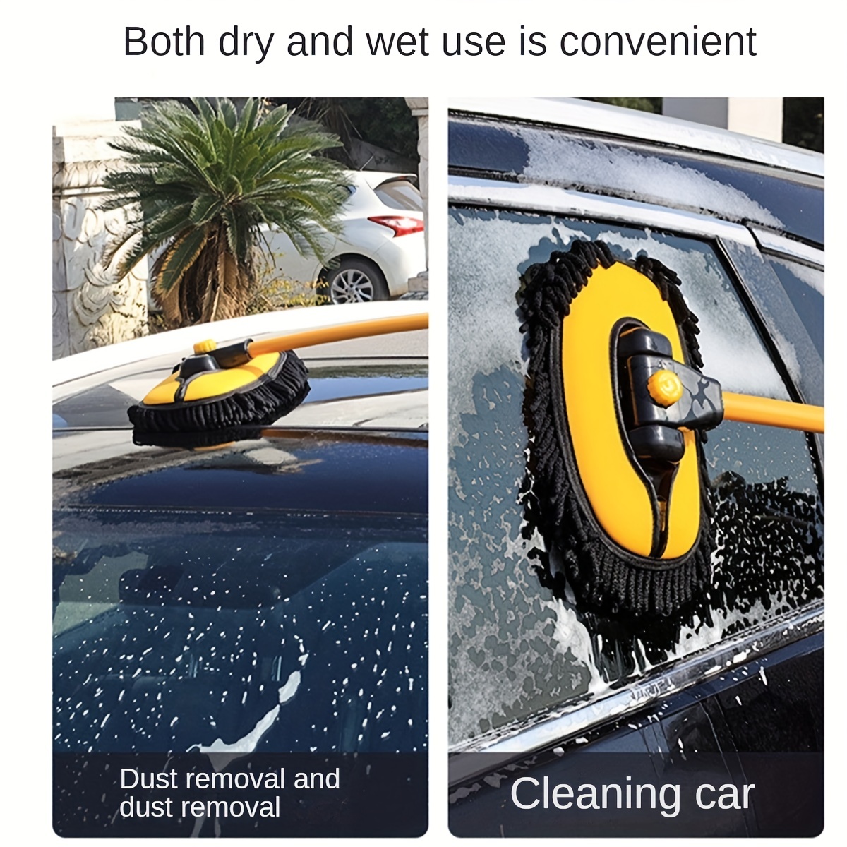 Cepillo de lavado de coche curvo de 15 ° con mango telescópico