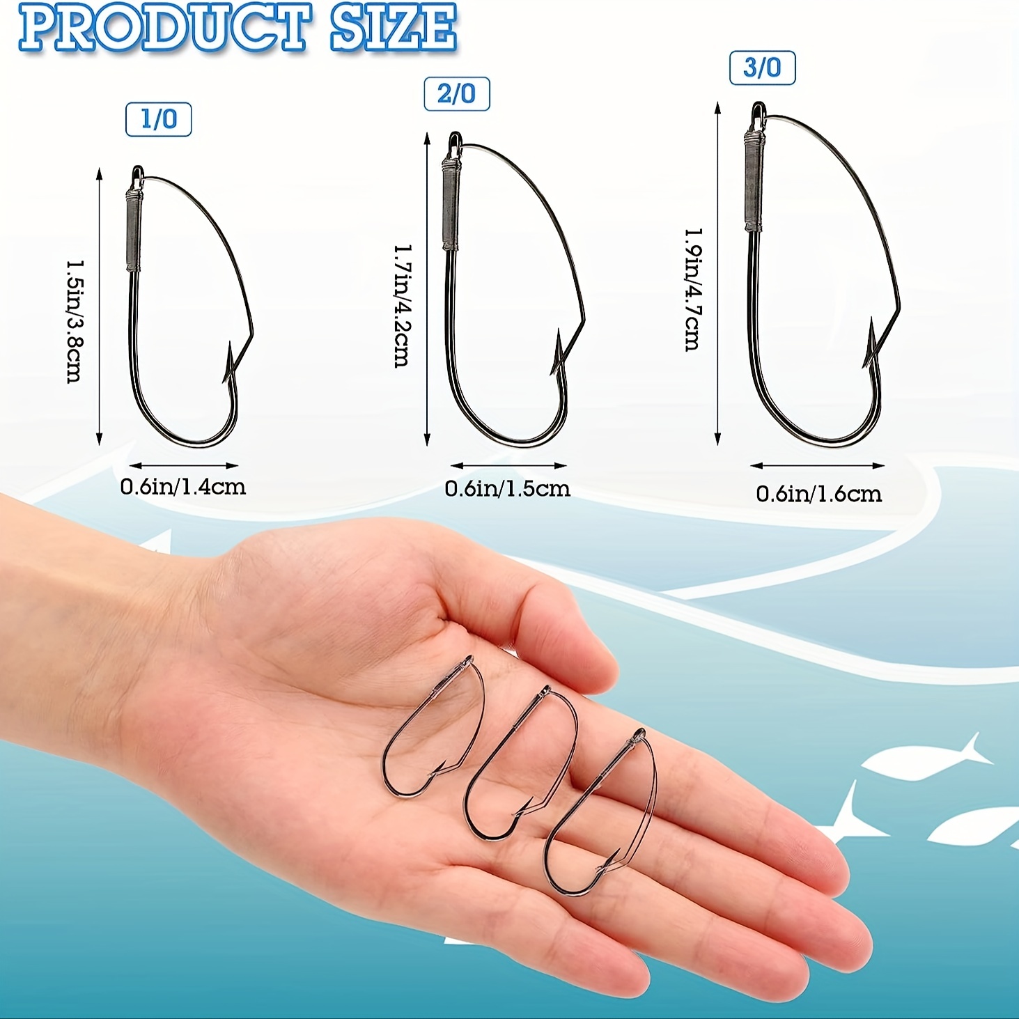 Weedless Fishing Hooks Carbon Steel Wide Hooks Soft Worm - Temu