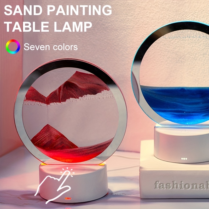 1pc 3d Moving Sand Art Desk Lamp, Lampe Sablier Dynamique 3d Petite Lampe  De Nuit Créative Pour Chambre, Magasinez Sur Temu Et Commencez À  Économiser