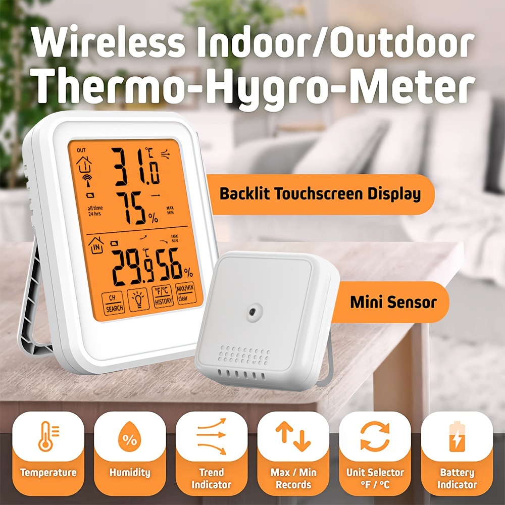Indoor Outdoor Thermometer Digital Hygrometer Thermometer - Temu