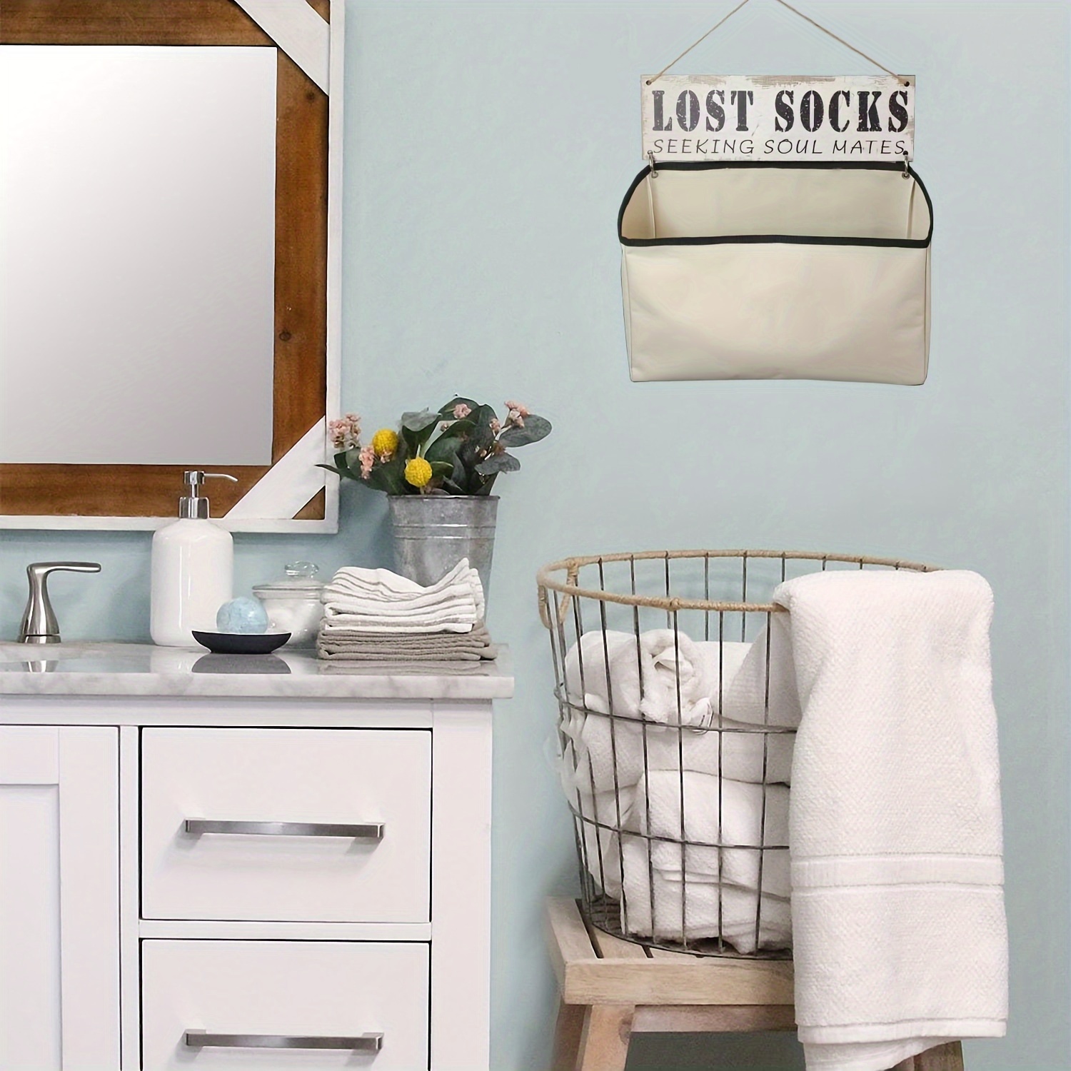 1pc laundry lost socks bag wall mounted lost sock organizer keep your laundry room clutter free and easily find your missing socks