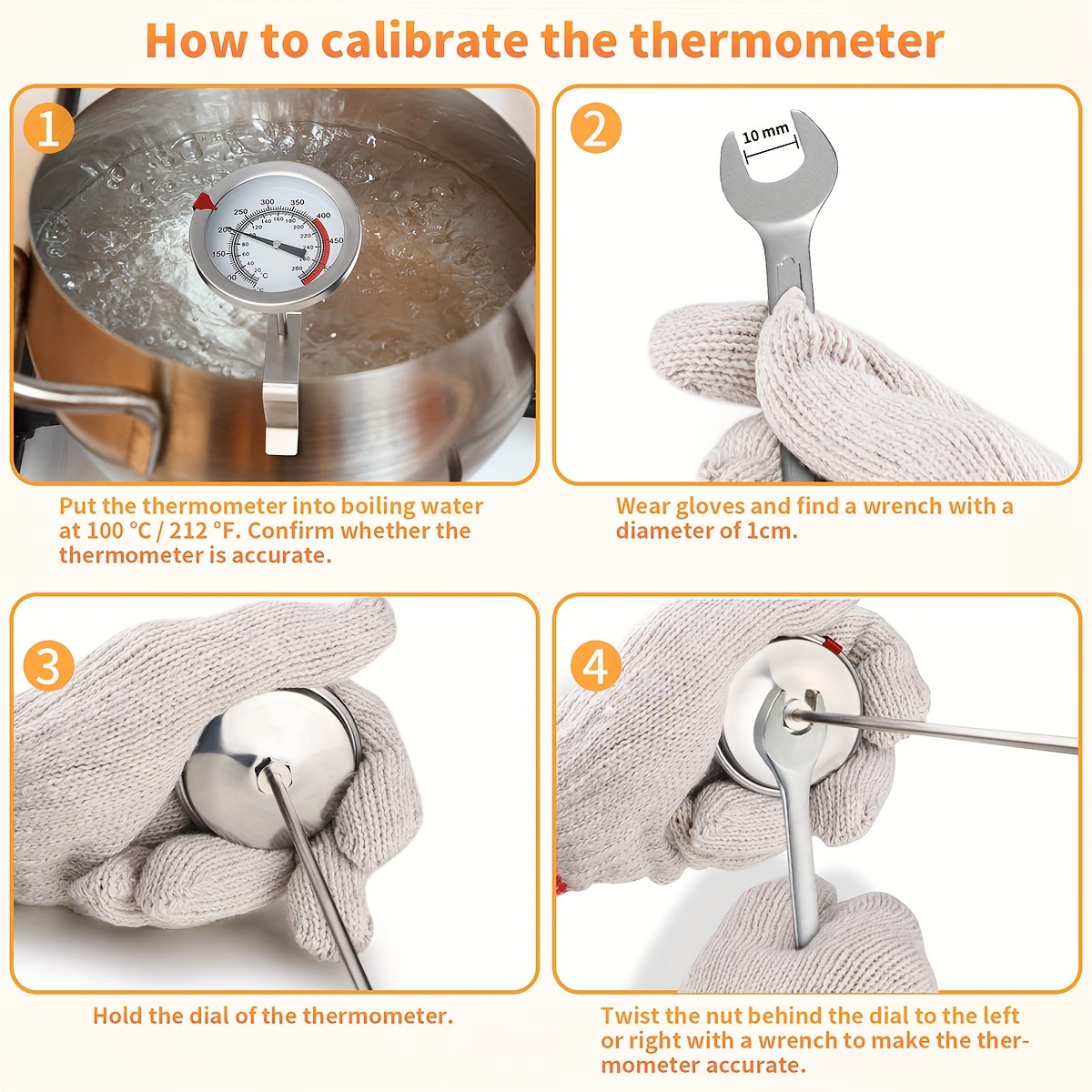 Thermometer Deep frying Thermometer With Dial Oven - Temu