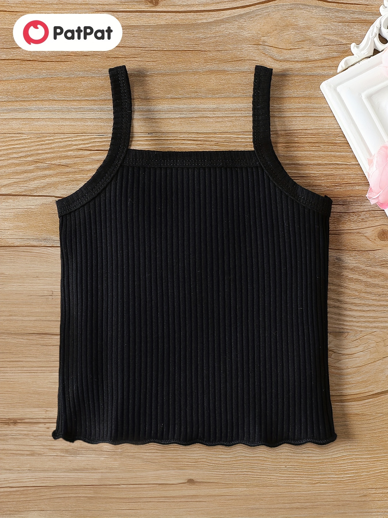 Baby Girls Cotton Ribbed Solid Cami Top - Temu