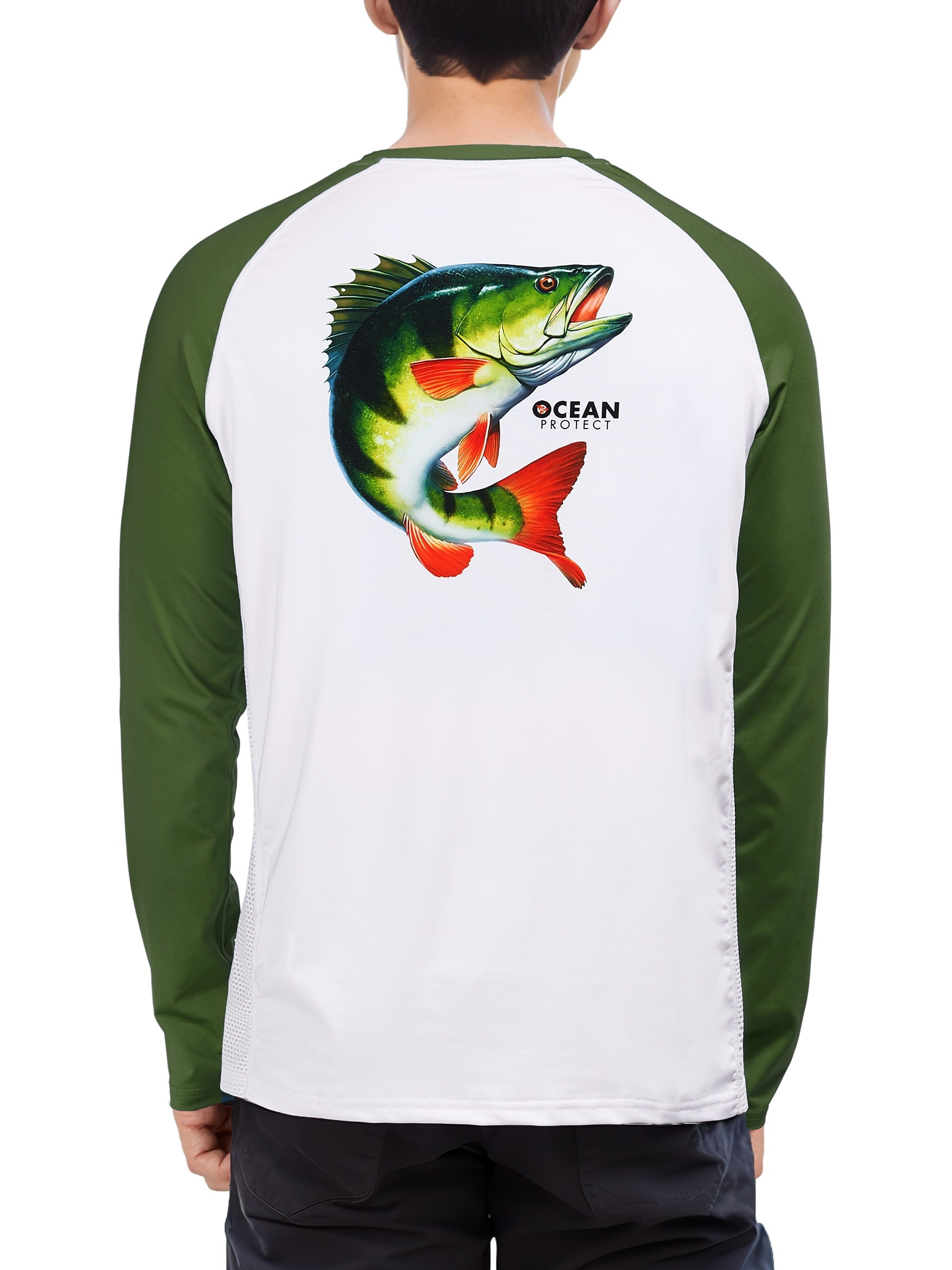Mens Fishing Hoodie Long Sleeve Shirt Protection Fishing T-Shirt