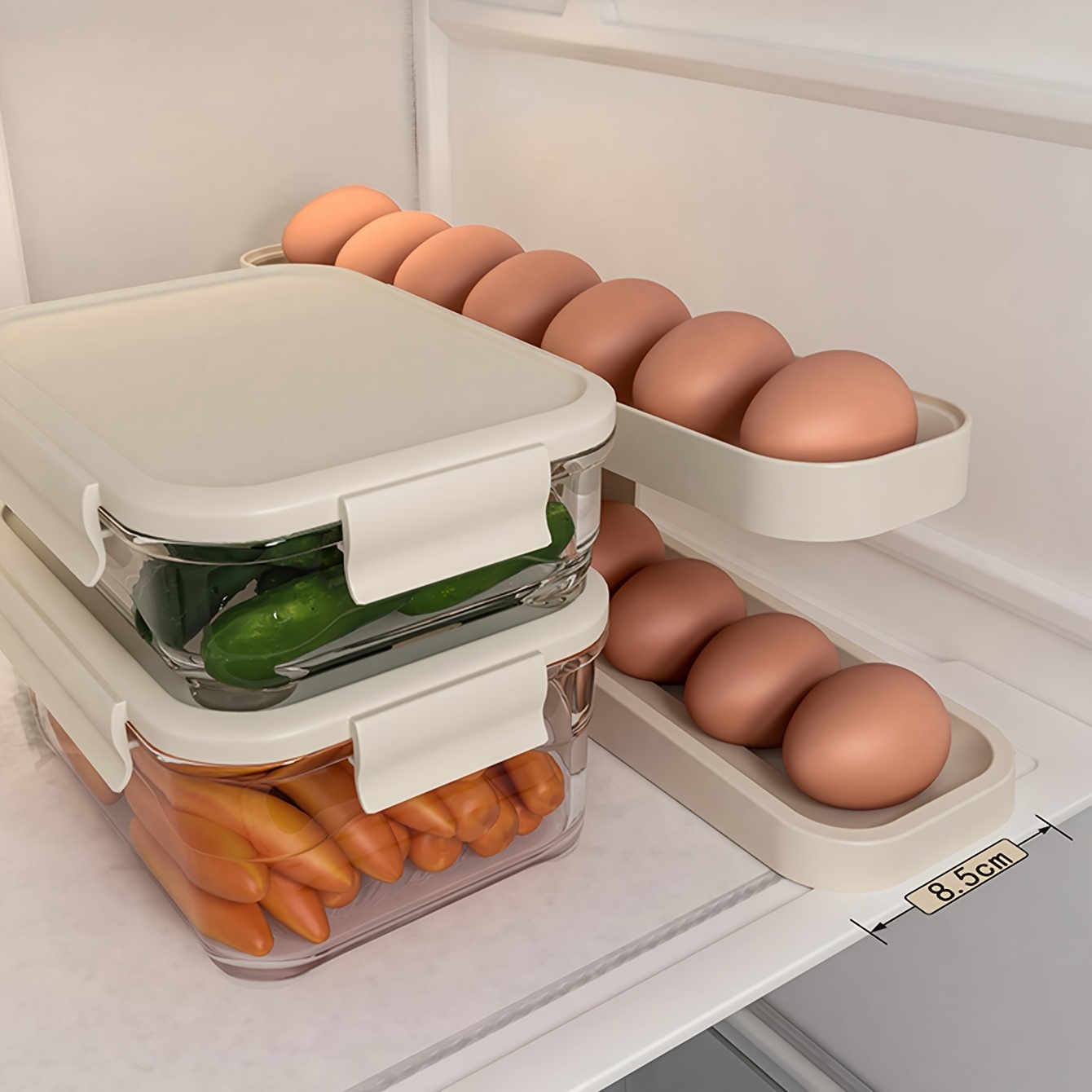 Slide Type Refrigerator Egg Tray Egg Storage Box Fresh Keeping Egg Holder  Foods