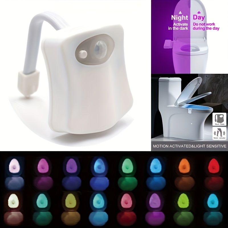 16 Colors Toilet Light, Human Motion Sensor Night Light, Bathroom  Accessories - Temu