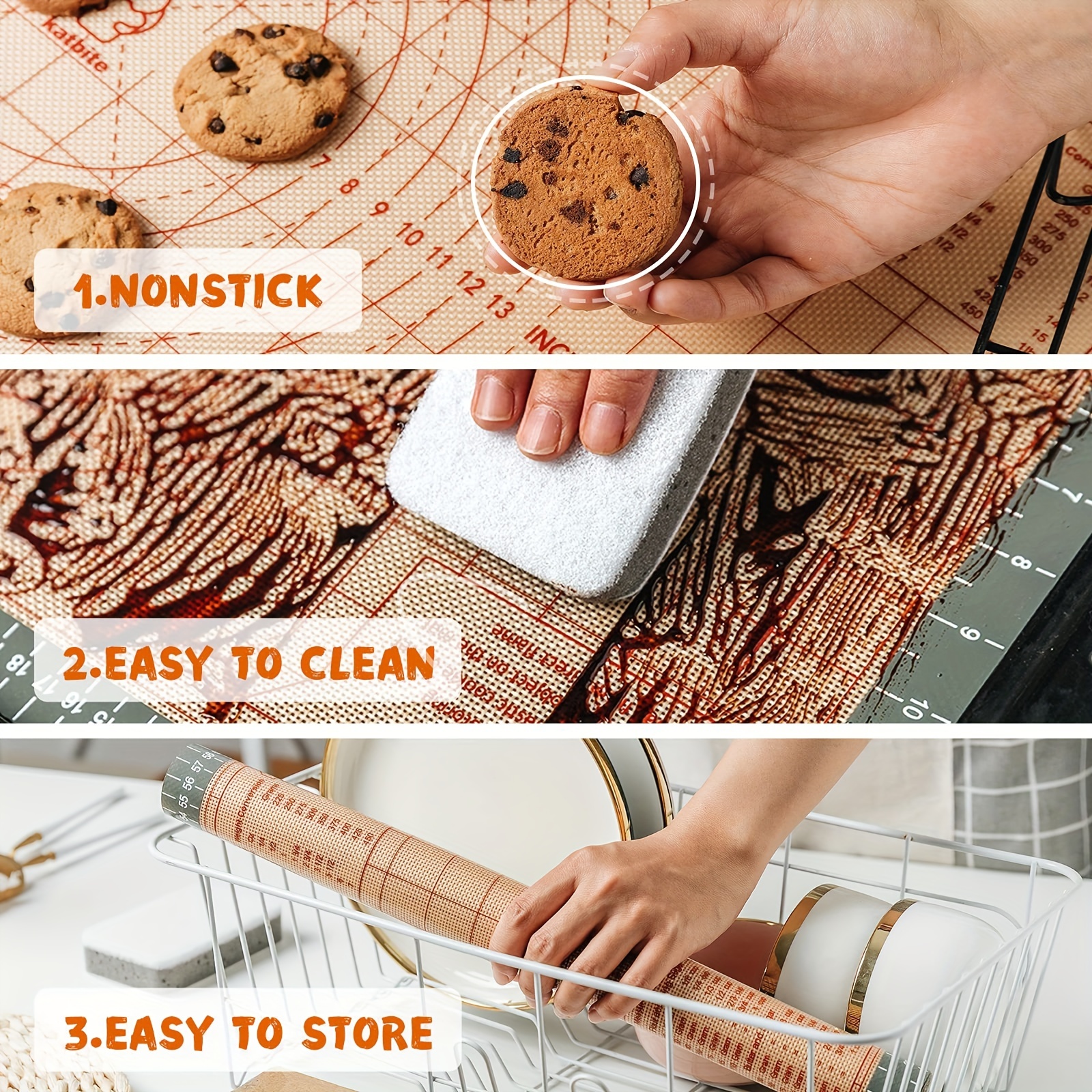 Silicone Pastry Mat Non slip Baking Mat With Measurements - Temu