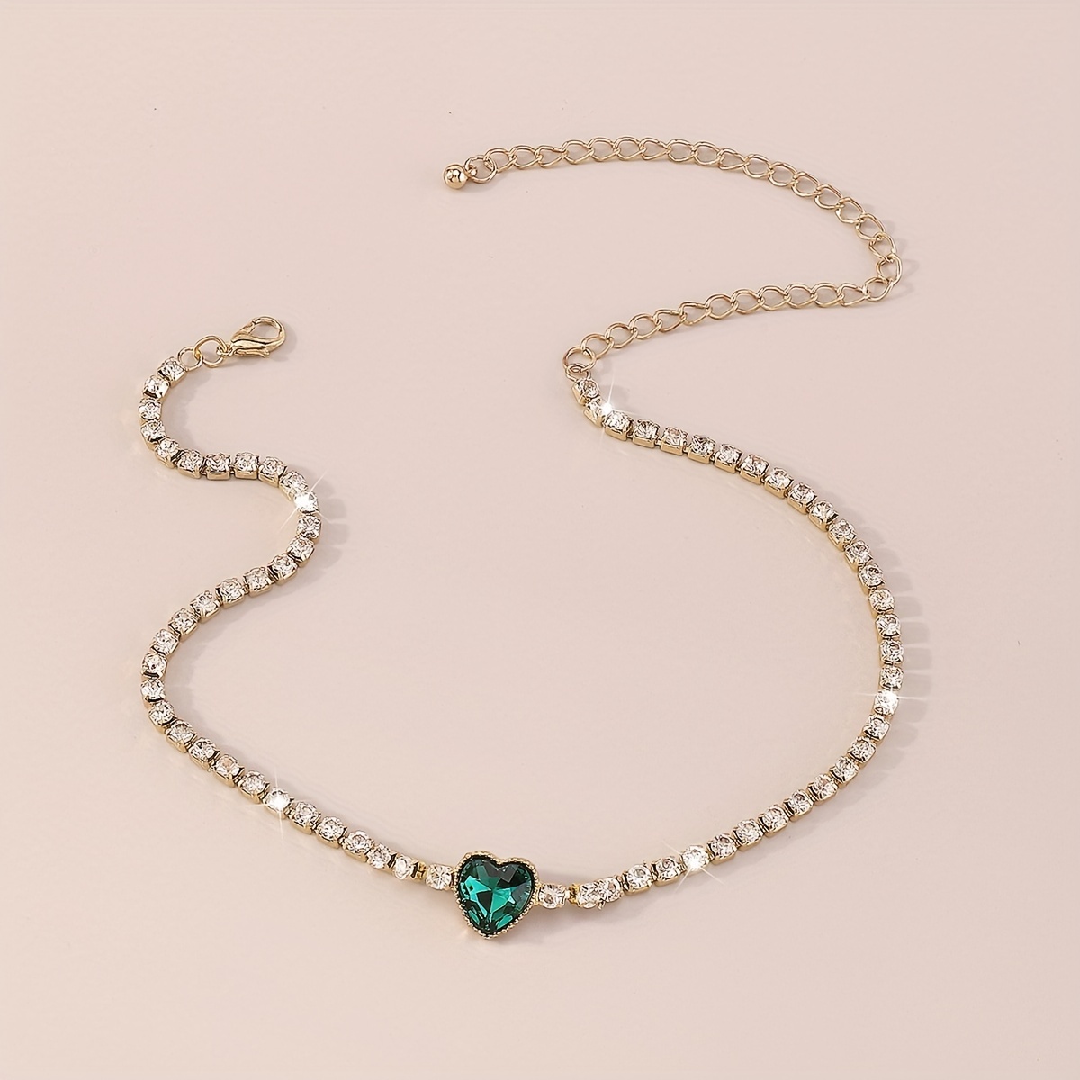 Glitter Rhinestone Love Necklace for Prom