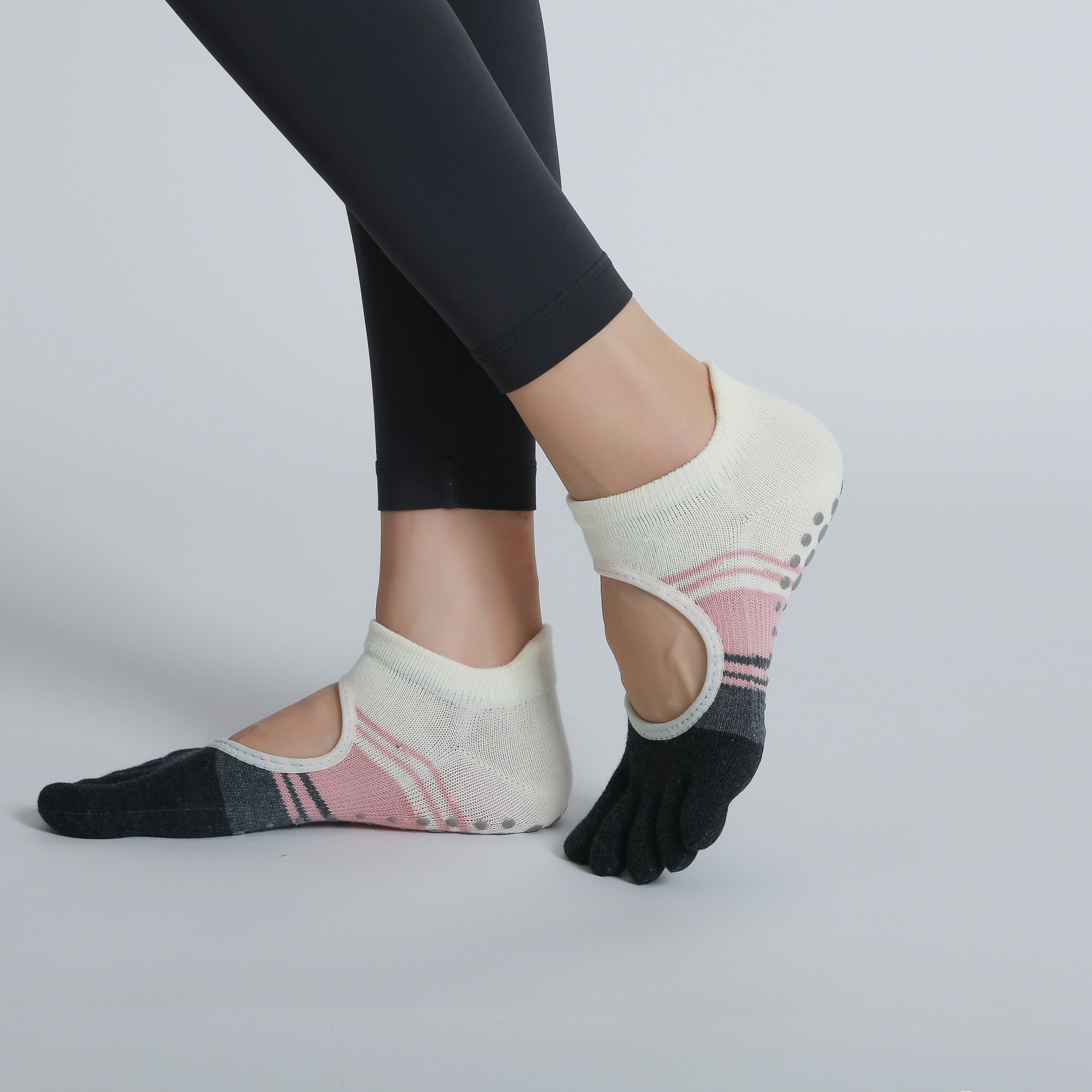 Mixed Color Yoga Socks Fashion Backless Non slip Sports - Temu
