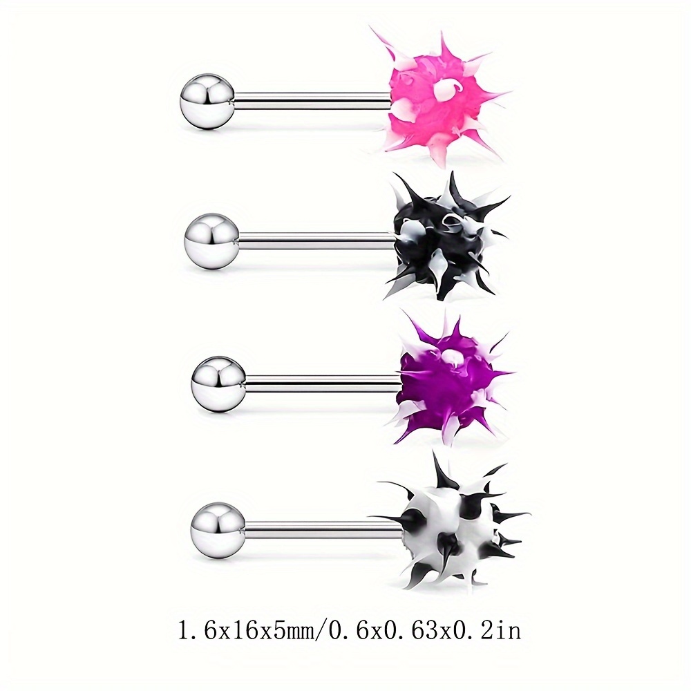 10pcs Silicone Rose Tongue Rings