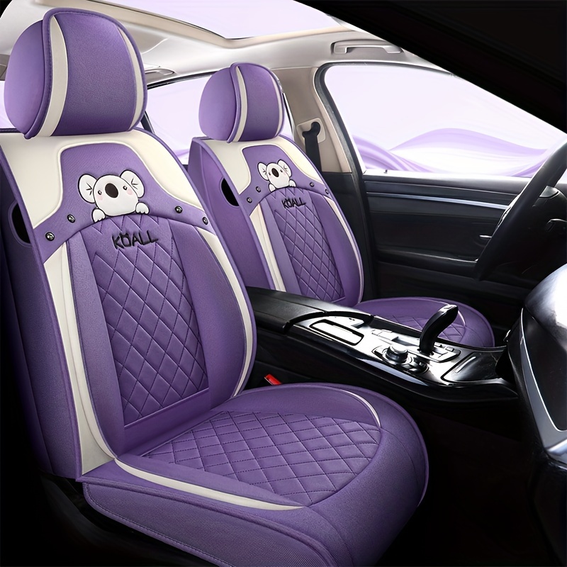 Car Seat Covers Polyester Purple Gray Black Tan Blue - Temu