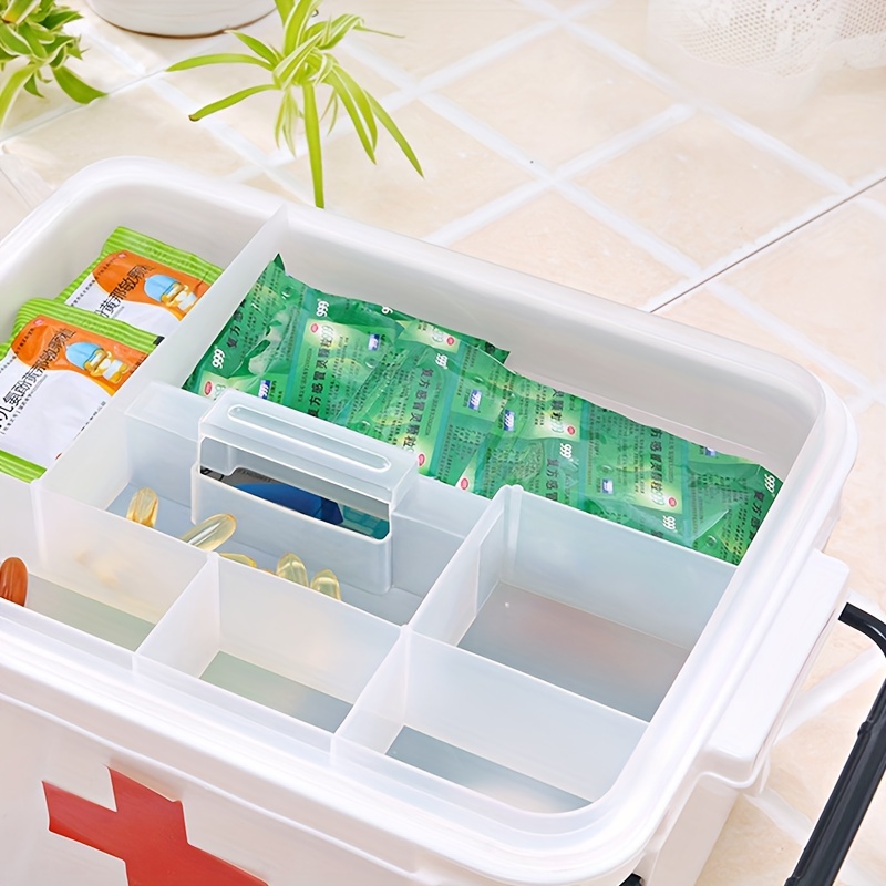 1pc Home-use Large Capacity Portable Medical Storage Box, Student Dormitory  Essential Small Medicine Cabinet, Layered Grid First-aid Box, Small Size Portable  Medicine Box - Apricot