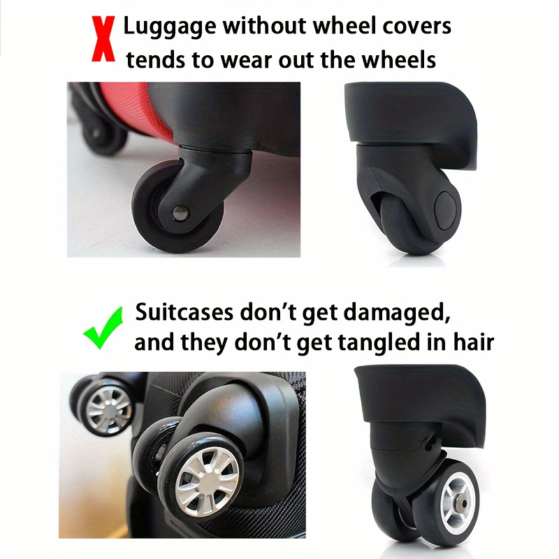 4 Stück Gepäck Silikon Radschutz Trolley Case Caster Radabdeckung Stumm  Reduzieren Lärm Stoßdämpfung, Kostenloser Versand Für Neue Benutzer