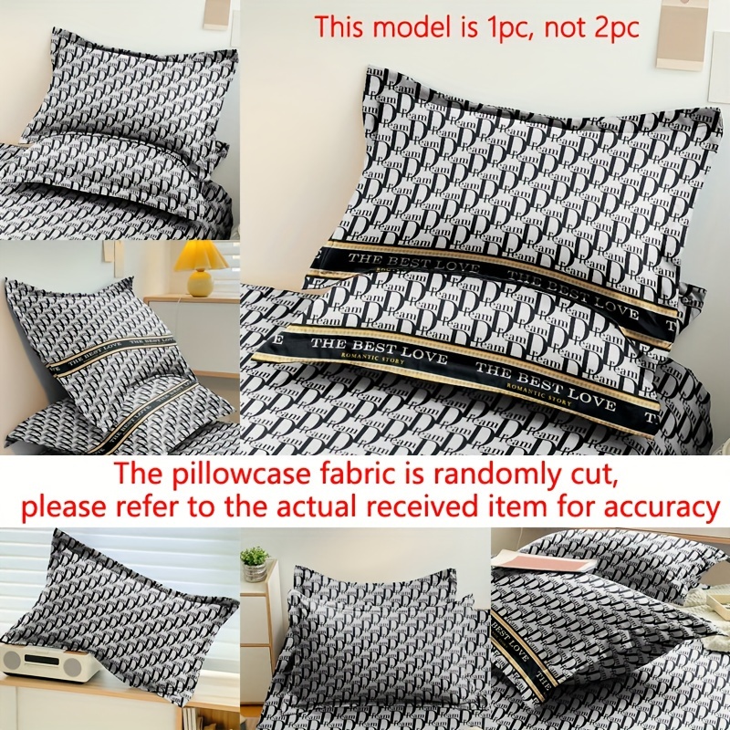 

1pc Reese Pattern Printing Brushed Pillowcase (without Core), Envelope Closure Soft Pillowcase For Bedroom, Bedding Supplies