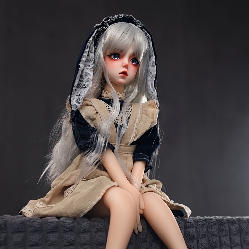 H4364 Articulated Doll 19.69inch Height TPE Body+PVC Head Makeup DIY Wig  Change Free Clothes