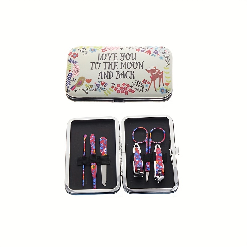 Nail Clippers Set Stainless Steel Nail Kit Eyebrow Tweezers Dead Skin Push  Portable Travel Home Manicure Tool - Temu