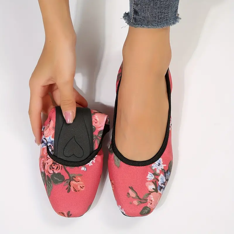 Women's Flower Pattern Ballet Shoes Casual Soft Sole Dance - Temu