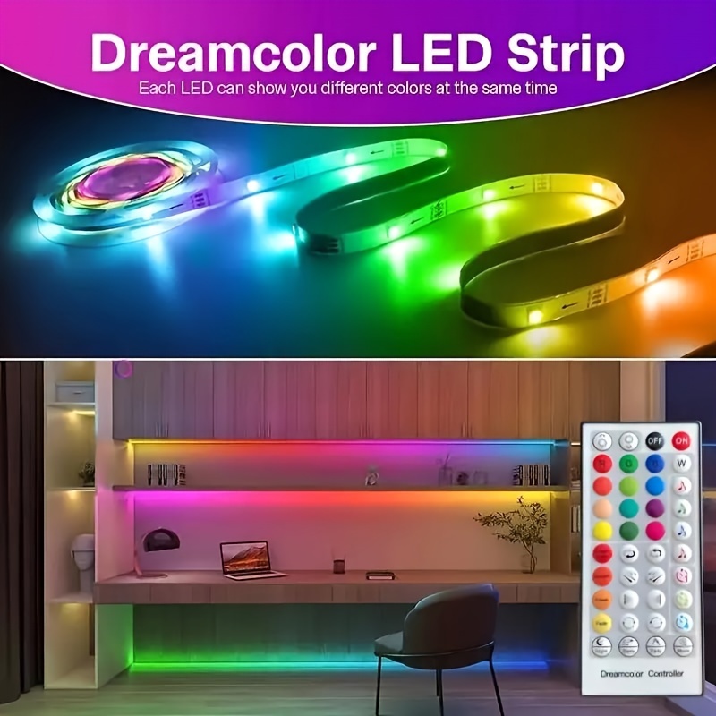 1roll 65.6Feet/787.4inch TV LED Smart Light Strip, RGB2811, 40 Key Remote Control, App Control Flexible Adhesive Light Strip, Suitable For TV Background, Game Room Christmas Holiday Party Decoration details 6