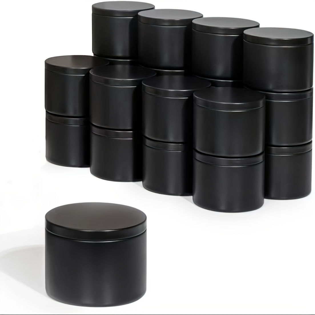 Black Candle Tins With Lids Round Metal Kit For Loose - Temu