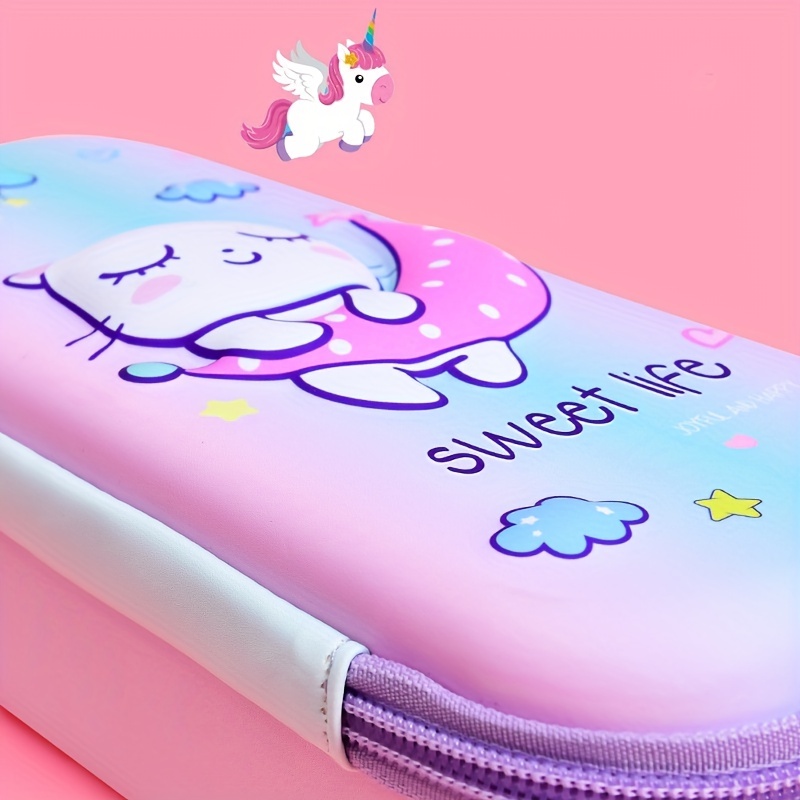 3D Pencil Case EVA Storage Box Lovely Pink Unicorn Cartoon Pen Bag for  School Girl Kawaii Stationery Gift Pouch Eraser Holder IN