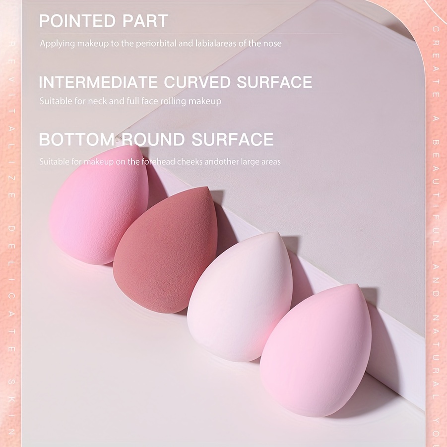 4Pcs Makeup Sponge Set Dry & Wet Beauty Blender For Foundation