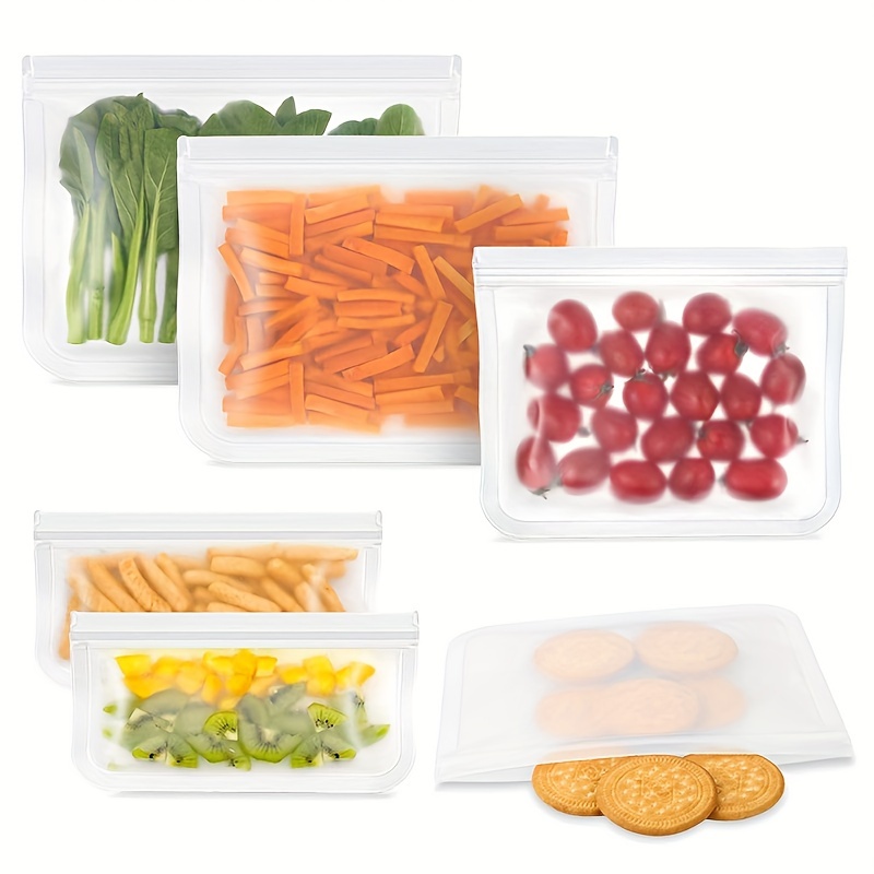 1pc Reusable Food Freezer Bags Leakproof Ziplock Bags Lunch Meat Fruit  Veggies Storage Bag Fresh Wrap Containers Kids Snack Bags - AliExpress