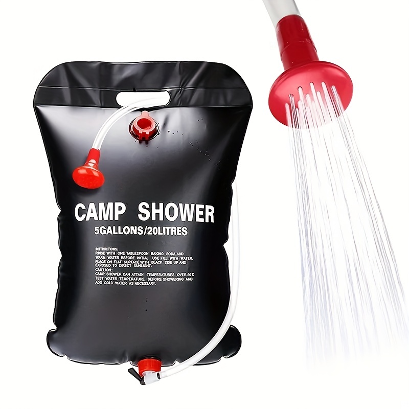 Tadomoe Camping Shower, 5 Gallons/20L Portable Shower with Portable Shower  Pump, Solar Shower Camping Bag with Handy Nozzle, Temperature Indicator,  Solar Shower for Beach Camping Hiking Trip – BigaMart