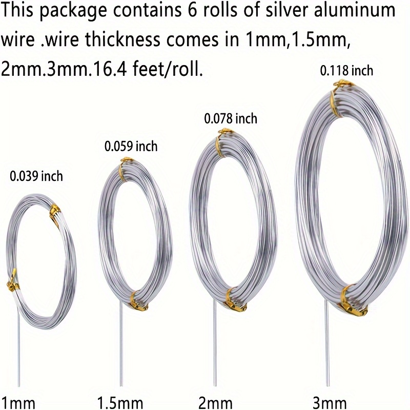 16.4ft Aluminum Wire, Wire Armature, Bendable Metal Craft Wire For Making  Doll Skeleton DIY Craft (Silvery, 3mm Thick)