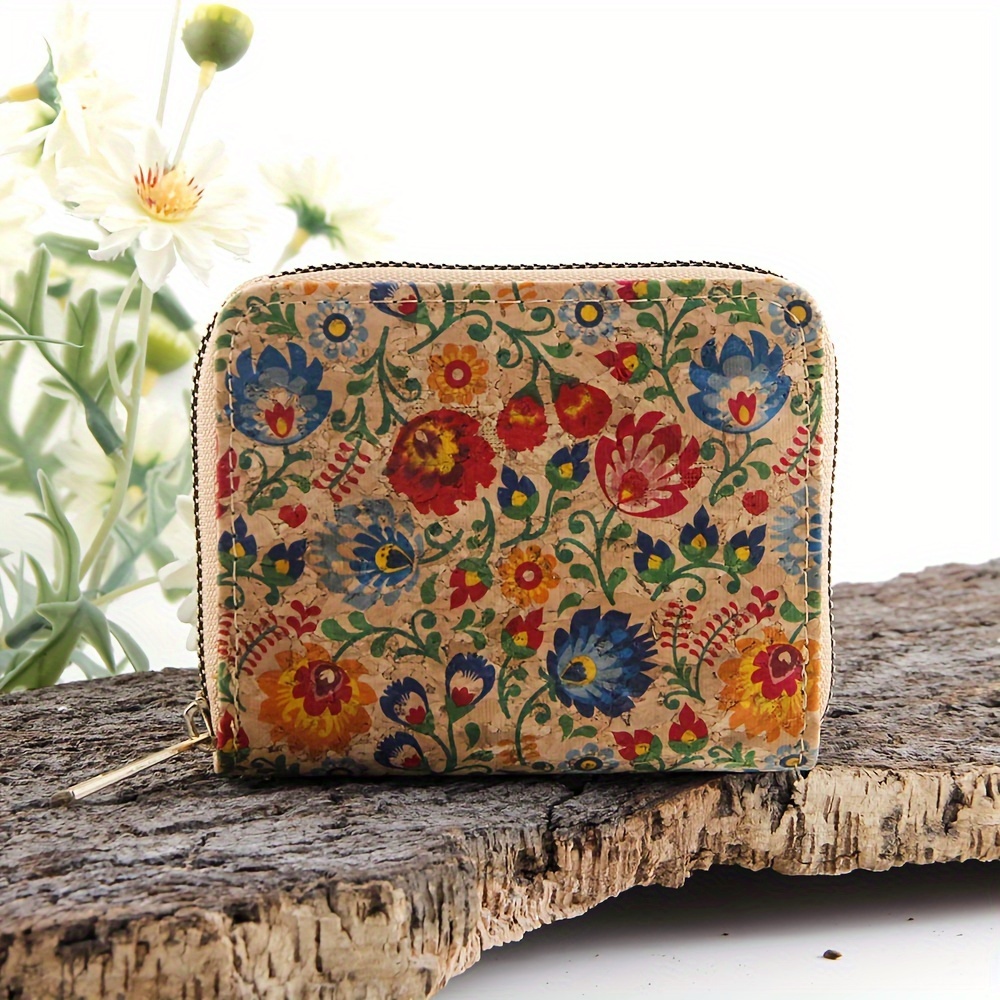 Vintage Flower Pattern Short Wallet, Zipper Around Coin Purse, Classic  Women's Credit Card Holder - Temu