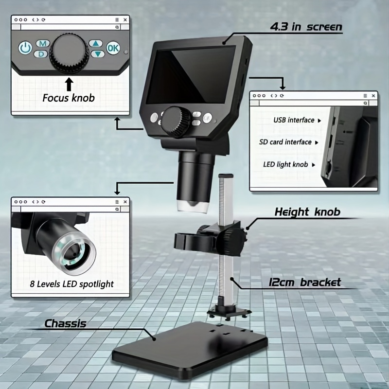 Coin Microscope 2023 New Lcd Digital Microscope 1000x - Temu