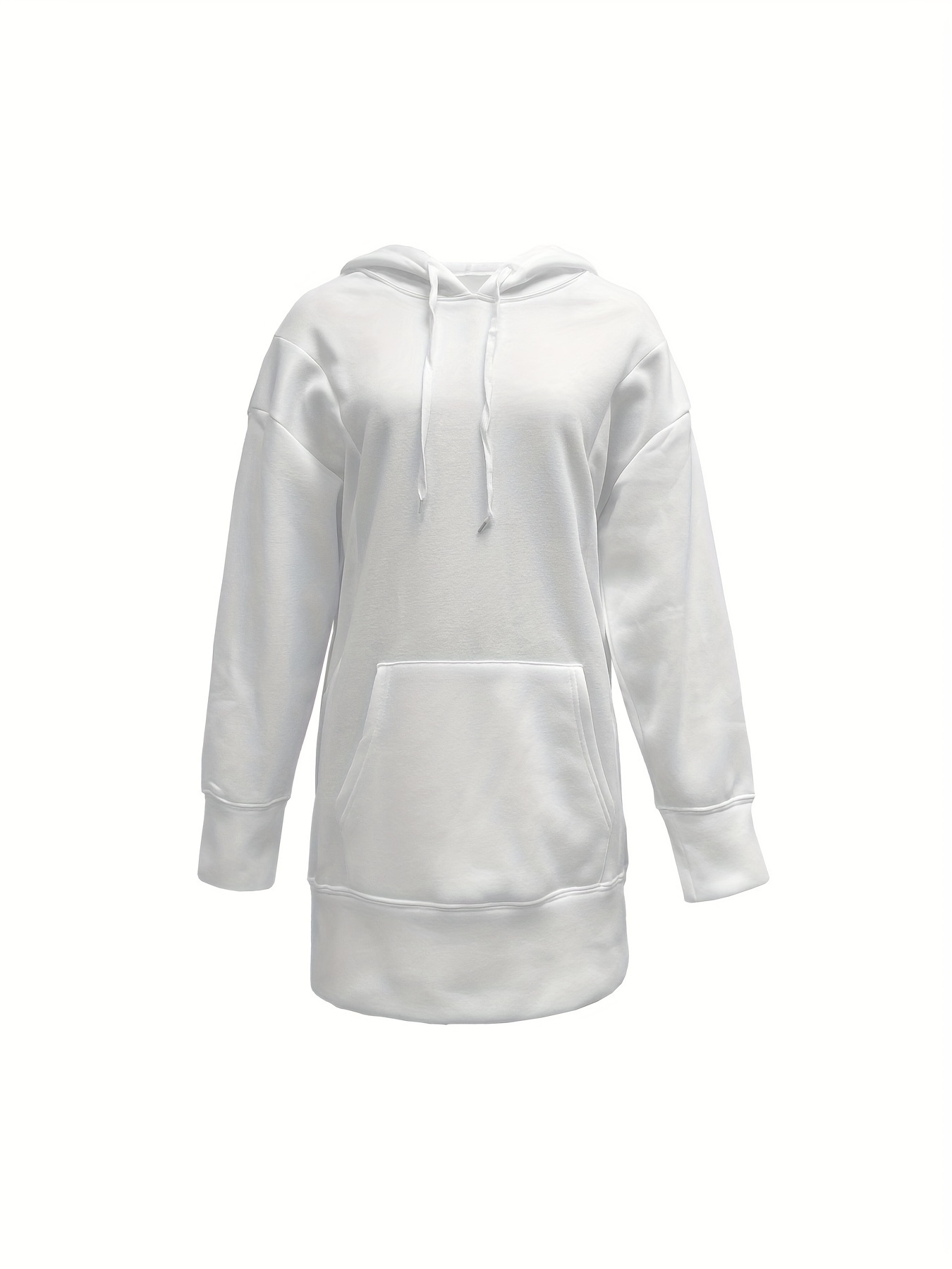 solid drawstring hoodie casual long sleeve drop shoulder Temu