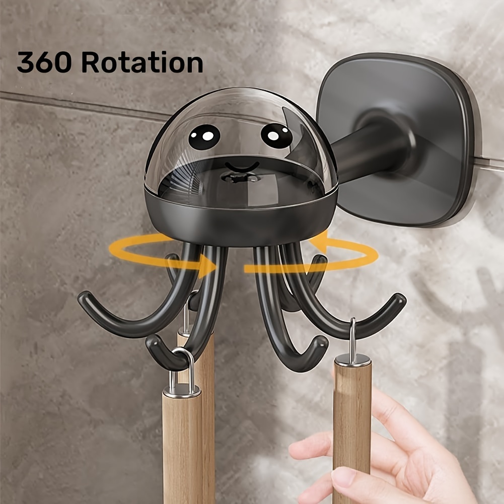 360° Utensil Holder Wall Hanging Hook 360° Rotating Kitchen - Temu
