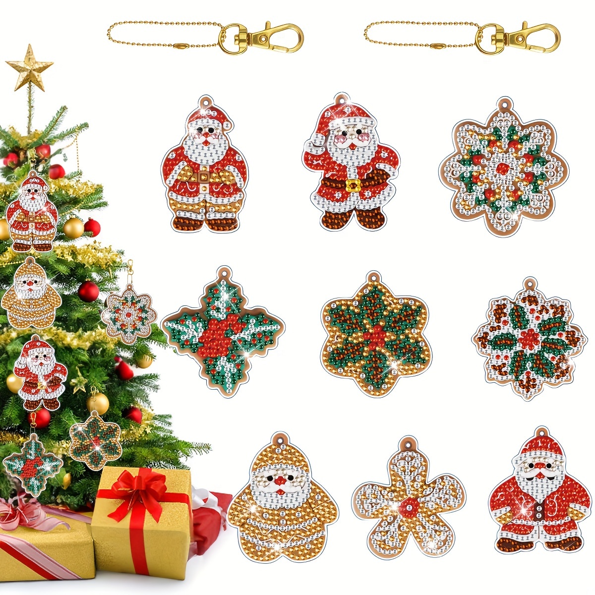 Diamond Painting Christmas Tree Santa Claus Desktop - Temu