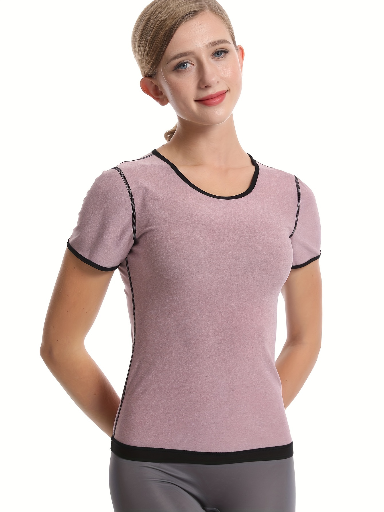Simple Solid Shaping Tank Tops Crew Neck Tummy Control - Temu