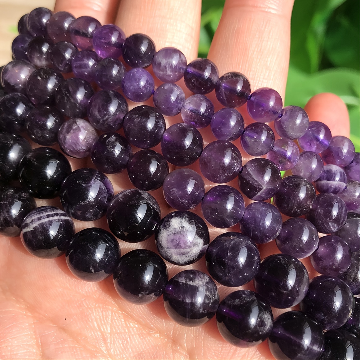 6/8/10mm Natural Purple Stone Lavender Charm Round Loose Beads For Jewelry  Making DIY Special Elegant Bracelets Necklace Handmade Craft Supplies